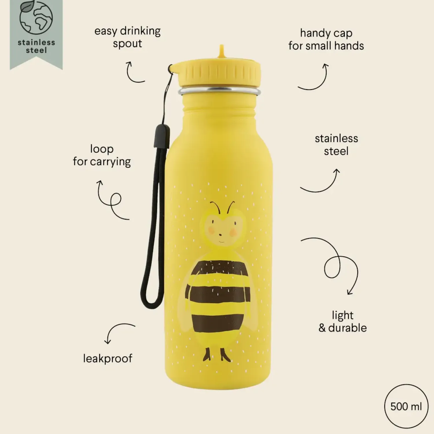Bidony I Butelki|Bidony I Butelki | Trixie Butelka-bidon Pszczółka, 500ml