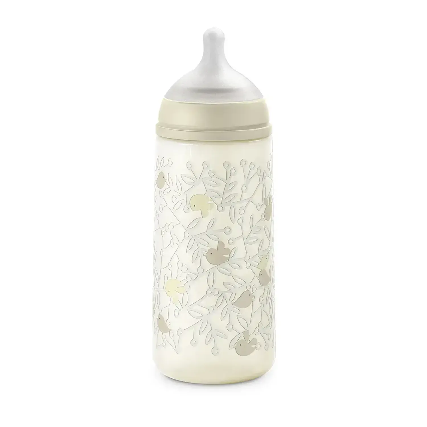 Butelki Do Karmienia|Butelki I Akcesoria | Suavinex Butelka fizjologiczna SX Pro szybki przepływ Birdies, 360ml - waniliowa