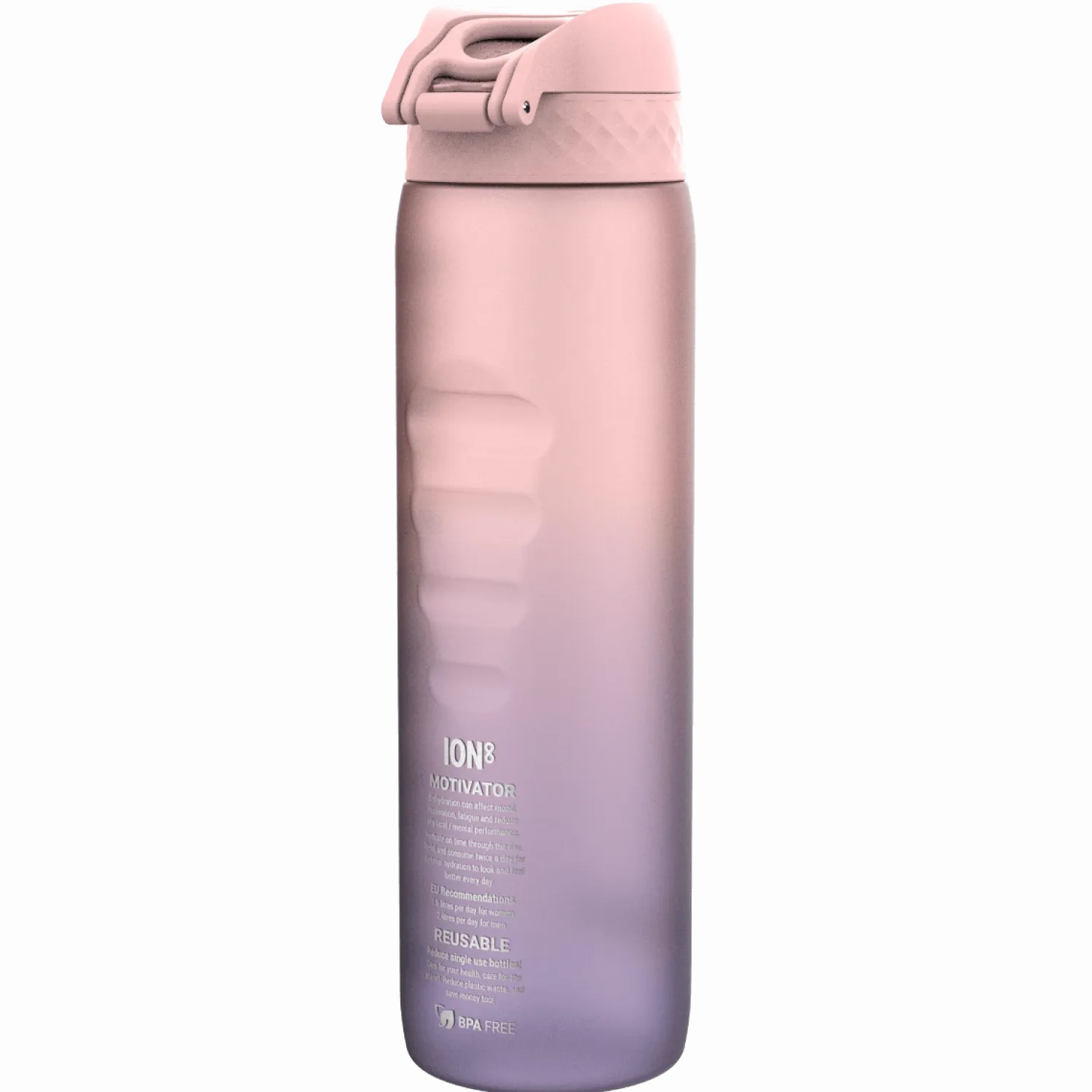 Bidony I Butelki|Bidony I Butelki | ION8 Butelka BPA Free 1l Gradient Periwinkle, Rose Quartz Motivator