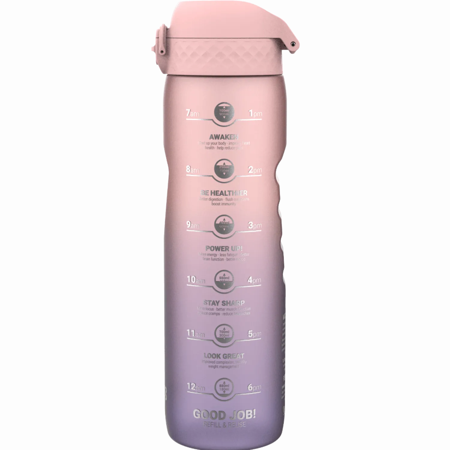 Bidony I Butelki|Bidony I Butelki | ION8 Butelka BPA Free 1l Gradient Periwinkle, Rose Quartz Motivator
