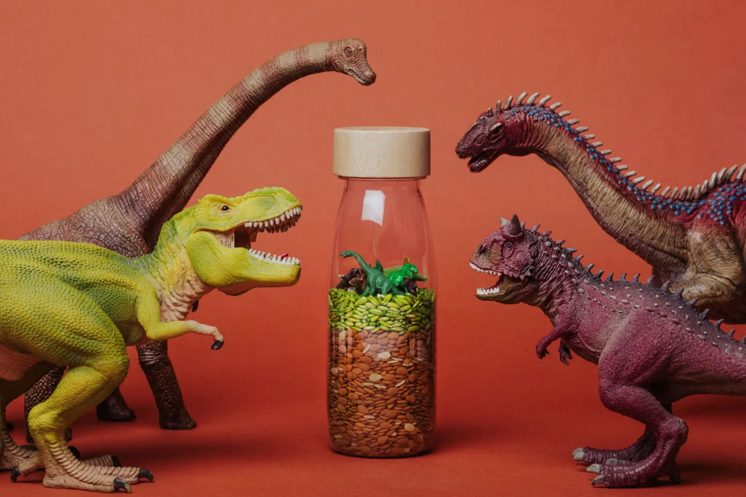 Idealne W Podróży|12M+ | Petit Boum Butelka obserwacyjna - dinozaury JURASSIC