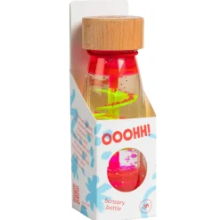 Idealne W Podróży|12M+ | Petit Boum Butelka sensoryczna dwufazowa MOVE SPIRALA różowa