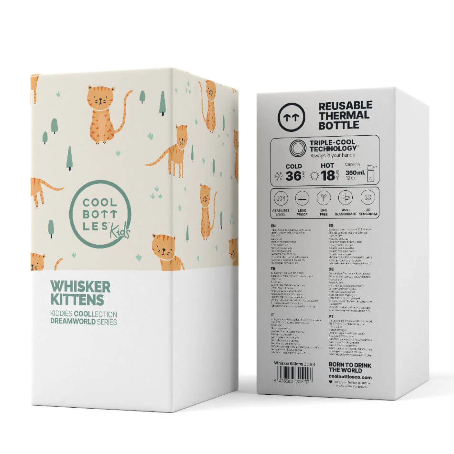 Butelka termiczna Kiddies - Whisker Kittens, 350 ml
