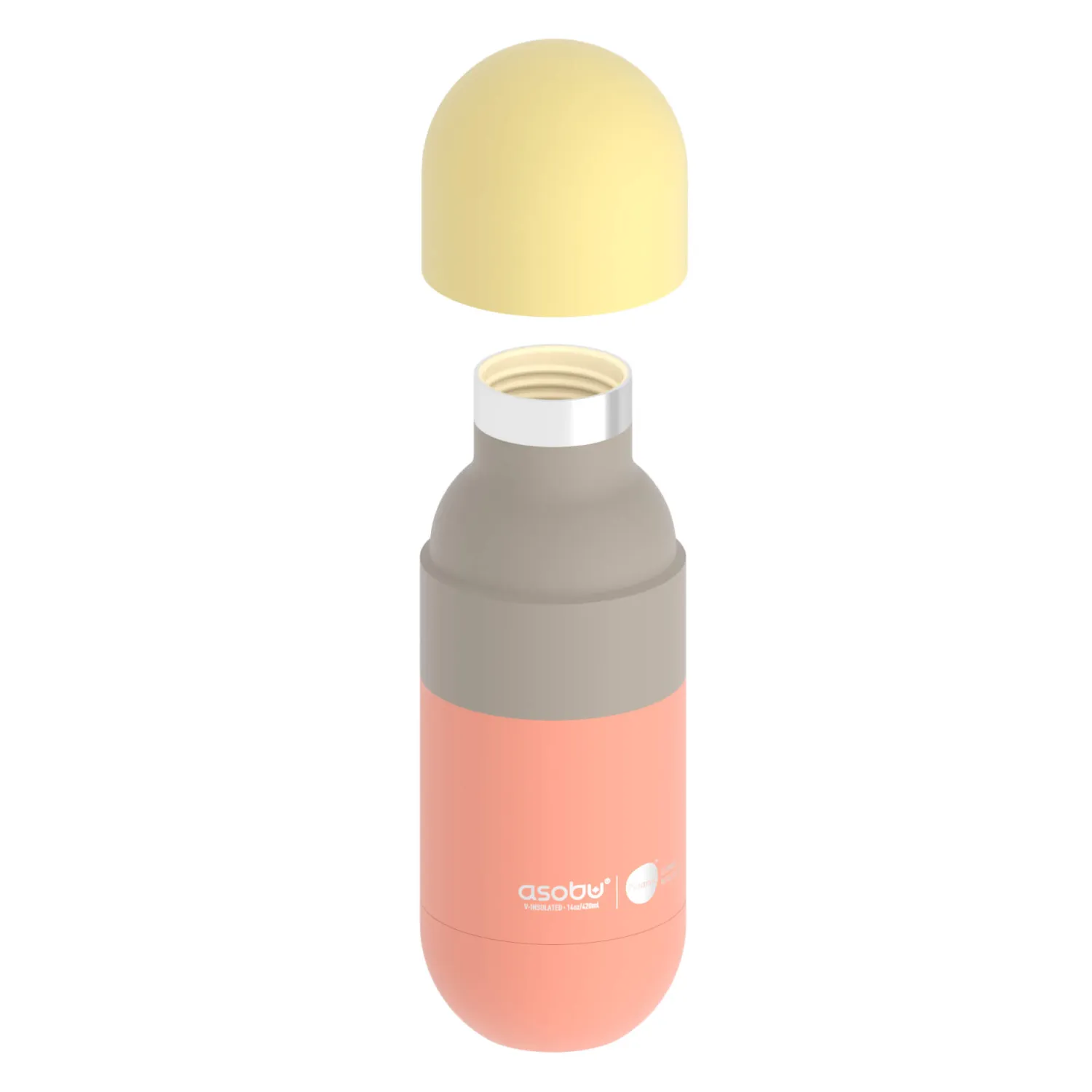 Butelki I Bidony | Asobu Butelka termiczna Orb, 420 ml - pastelowy brzoskwiniowy
