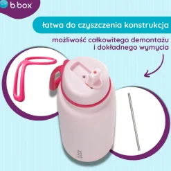 Bidony I Butelki|Butelki I Bidony | b.box Butelka termiczna ze składanym ustnikiem, termos ze stali nierdzewnej - Pink Paradise, 1l