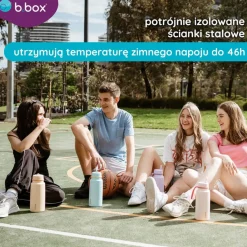 Butelka termiczna ze składanym ustnikiem, termos ze stali nierdzewnej - Melon Mist, 1l