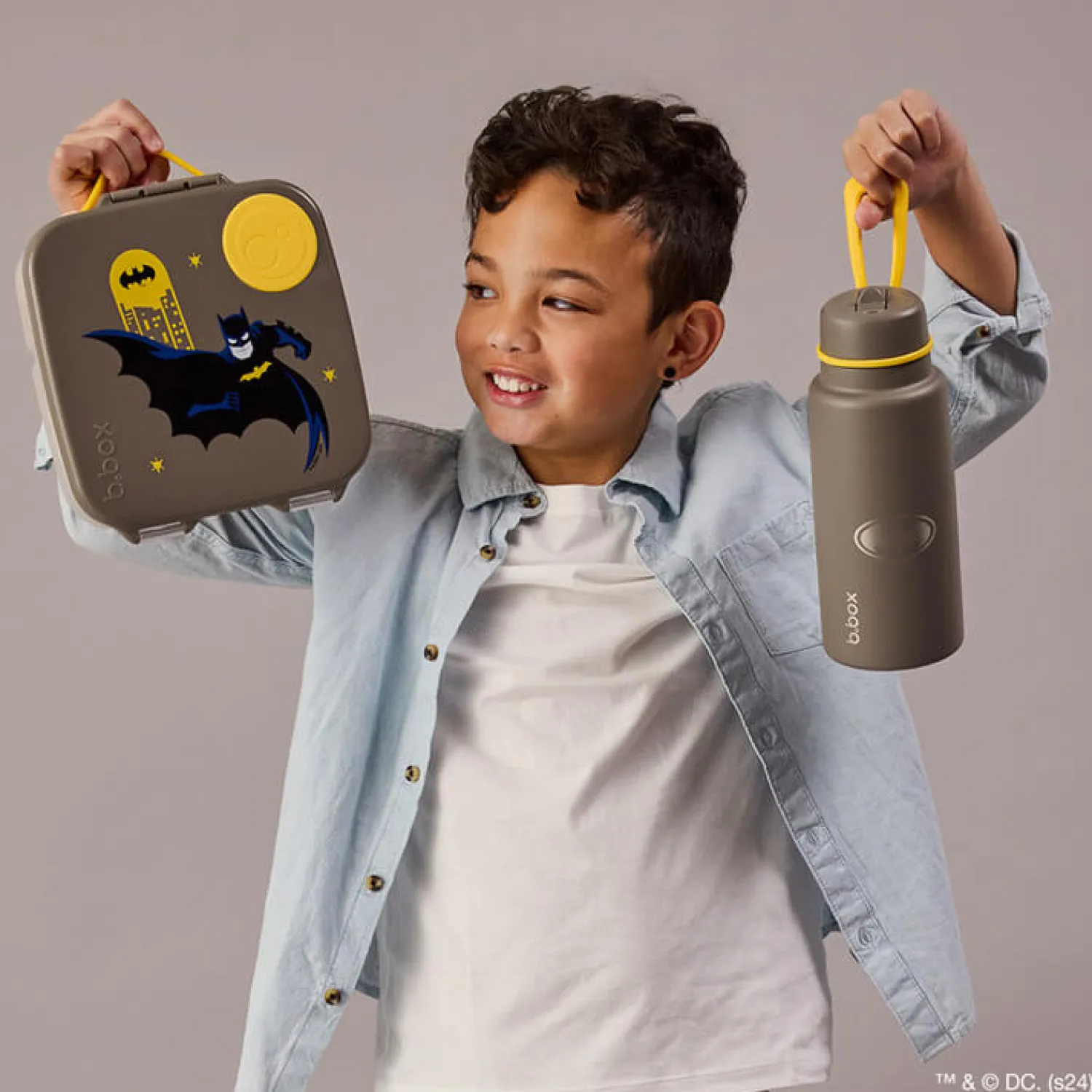 Bidony I Butelki|Bidony I Butelki | b.box Butelka termiczna ze składanym ustnikiem, termos ze stali nierdzewnej - Batman, 1l