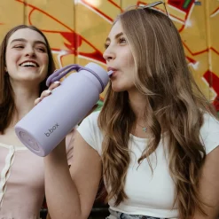 Butelka termiczna ze składanym ustnikiem, termos ze stali nierdzewnej - Lilac Love, 1l