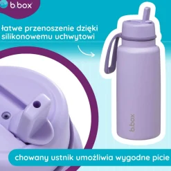 Butelka termiczna ze składanym ustnikiem, termos ze stali nierdzewnej - Lilac Love, 1l