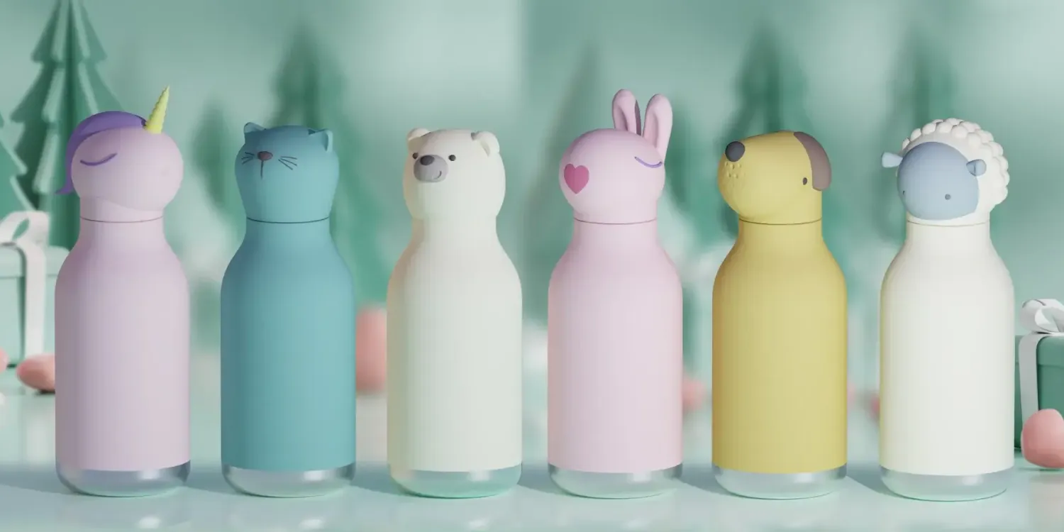 Bidony I Butelki|Bidony I Butelki | Asobu Butelka termiczna ze słomką Bestie, 460 ml - Pies