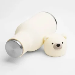 Butelka termiczna ze słomką Bestie, 460 ml - Niedźwiedź polarny