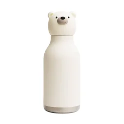 Butelka termiczna ze słomką Bestie, 460 ml - Niedźwiedź polarny