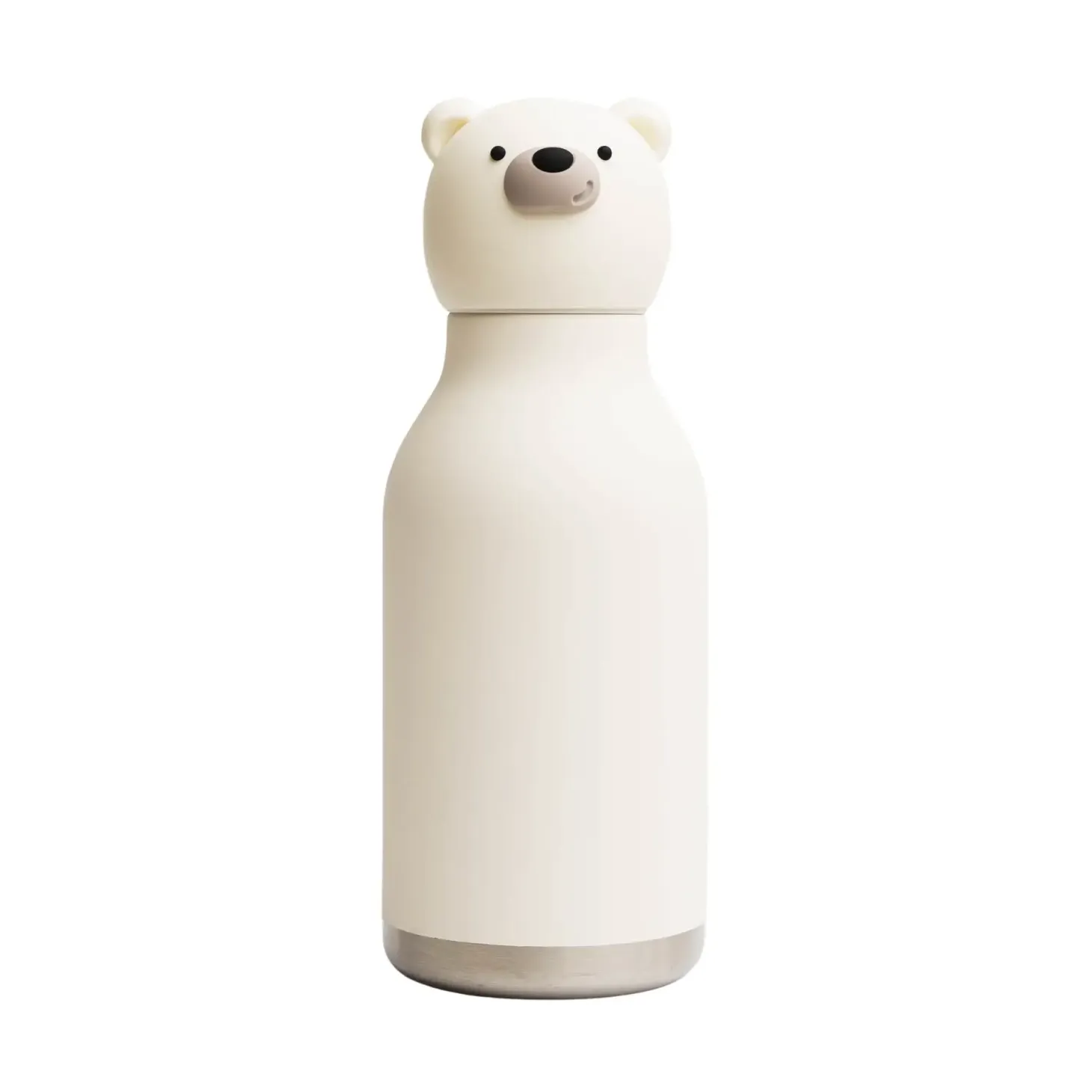 Butelka termiczna ze słomką Bestie, 460 ml - Niedźwiedź polarny