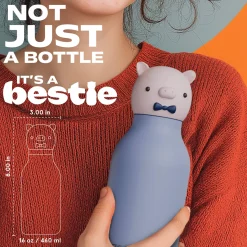 Butelka termiczna ze słomką Bestie, 460 ml - Świnka