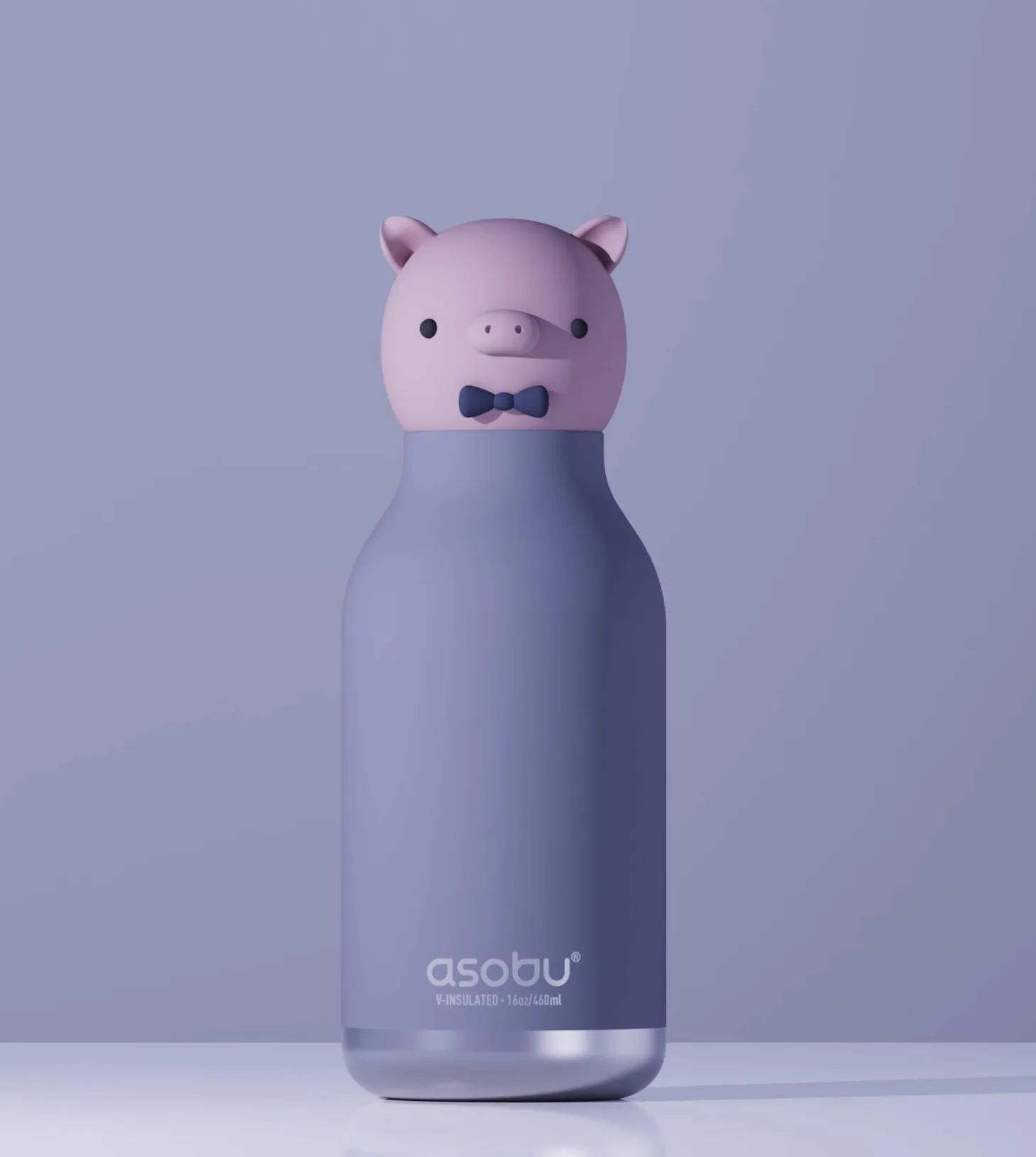 Butelka termiczna ze słomką Bestie, 460 ml - Świnka