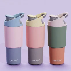 Butelki I Bidony | Asobu Butelka termiczna ze słomką Cosmic, 960ml- pastelowy różowy