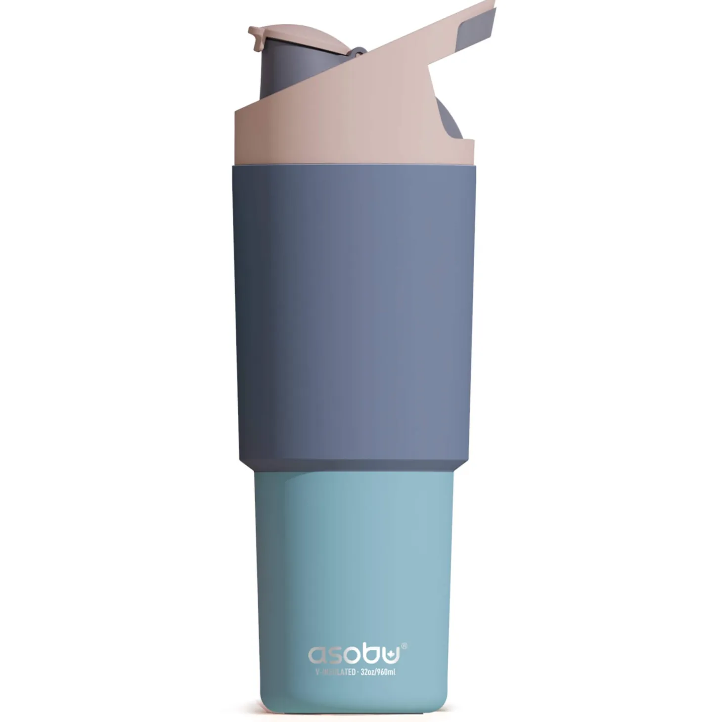 Butelka termiczna ze słomką Cosmic, 960ml - pastelowy niebieski