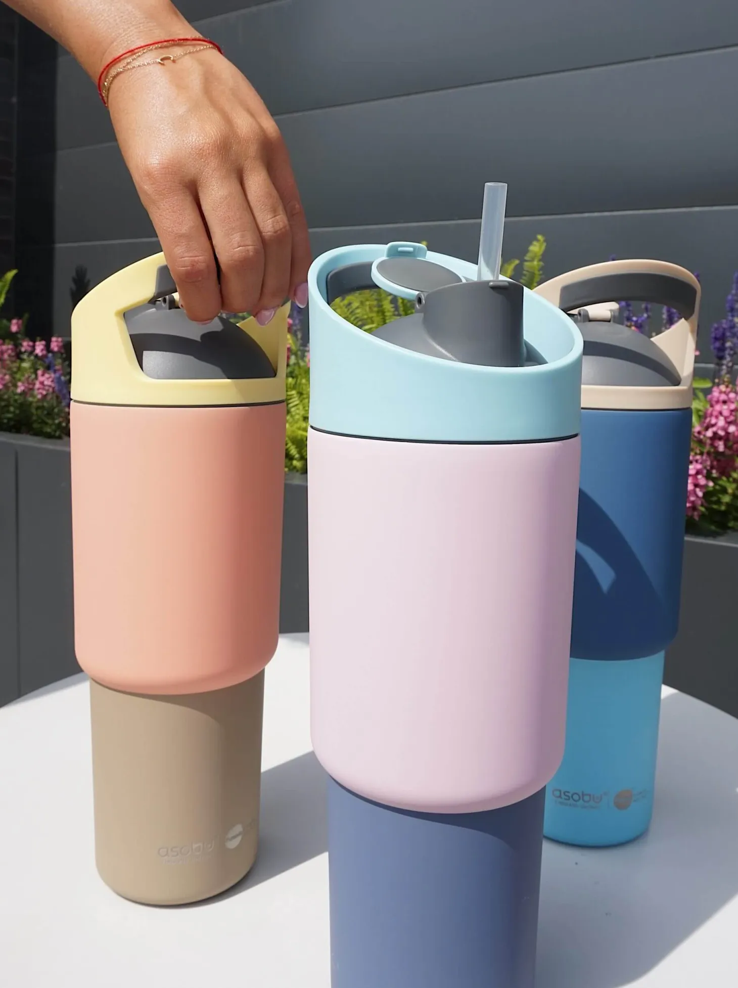 Butelka termiczna ze słomką Cosmic, 960ml - pastelowy zielony