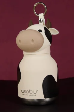 Bidony I Butelki|Bidony I Butelki | Asobu Butelka termiczna ze słomką Mini Bestie, 200 ml - Krowa