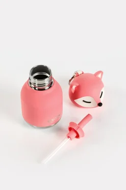 Butelka termiczna ze słomką Mini Bestie, 200 ml - Różowy Lis