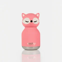 Butelka termiczna ze słomką Mini Bestie, 200 ml - Różowy Lis