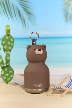 Bidony I Butelki|Bidony I Butelki | Asobu Butelka termiczna ze słomką Mini Bestie, 200 ml - Brązowy Niedźwiedź