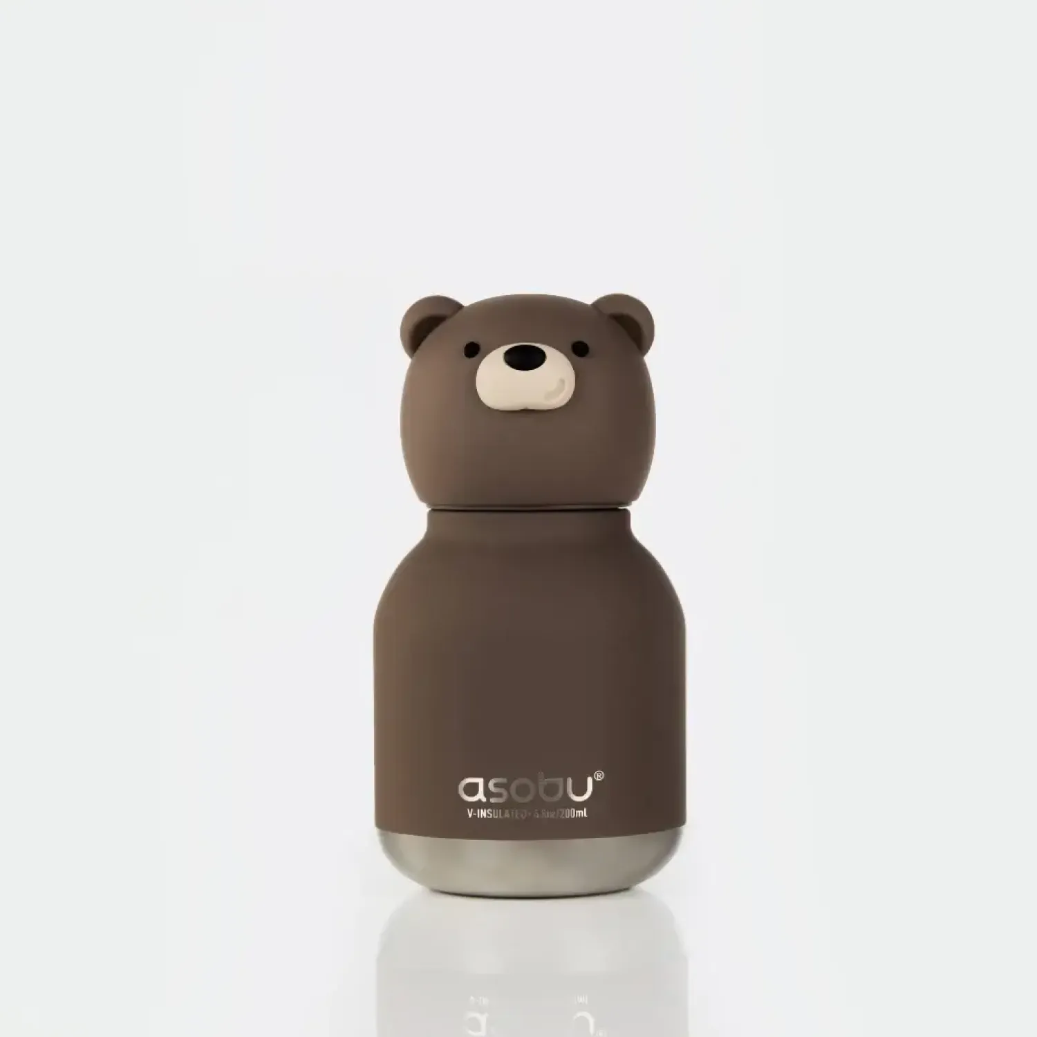 Bidony I Butelki|Bidony I Butelki | Asobu Butelka termiczna ze słomką Mini Bestie, 200 ml - Brązowy Niedźwiedź