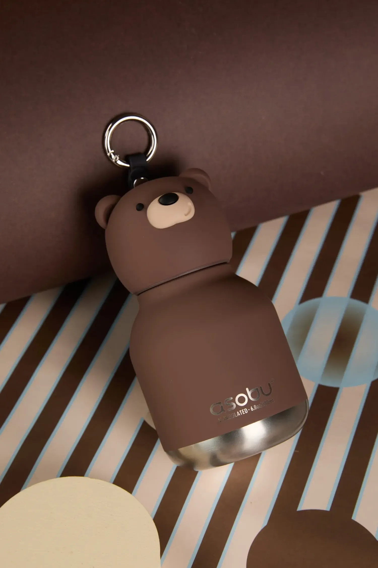 Bidony I Butelki|Bidony I Butelki | Asobu Butelka termiczna ze słomką Mini Bestie, 200 ml - Brązowy Niedźwiedź