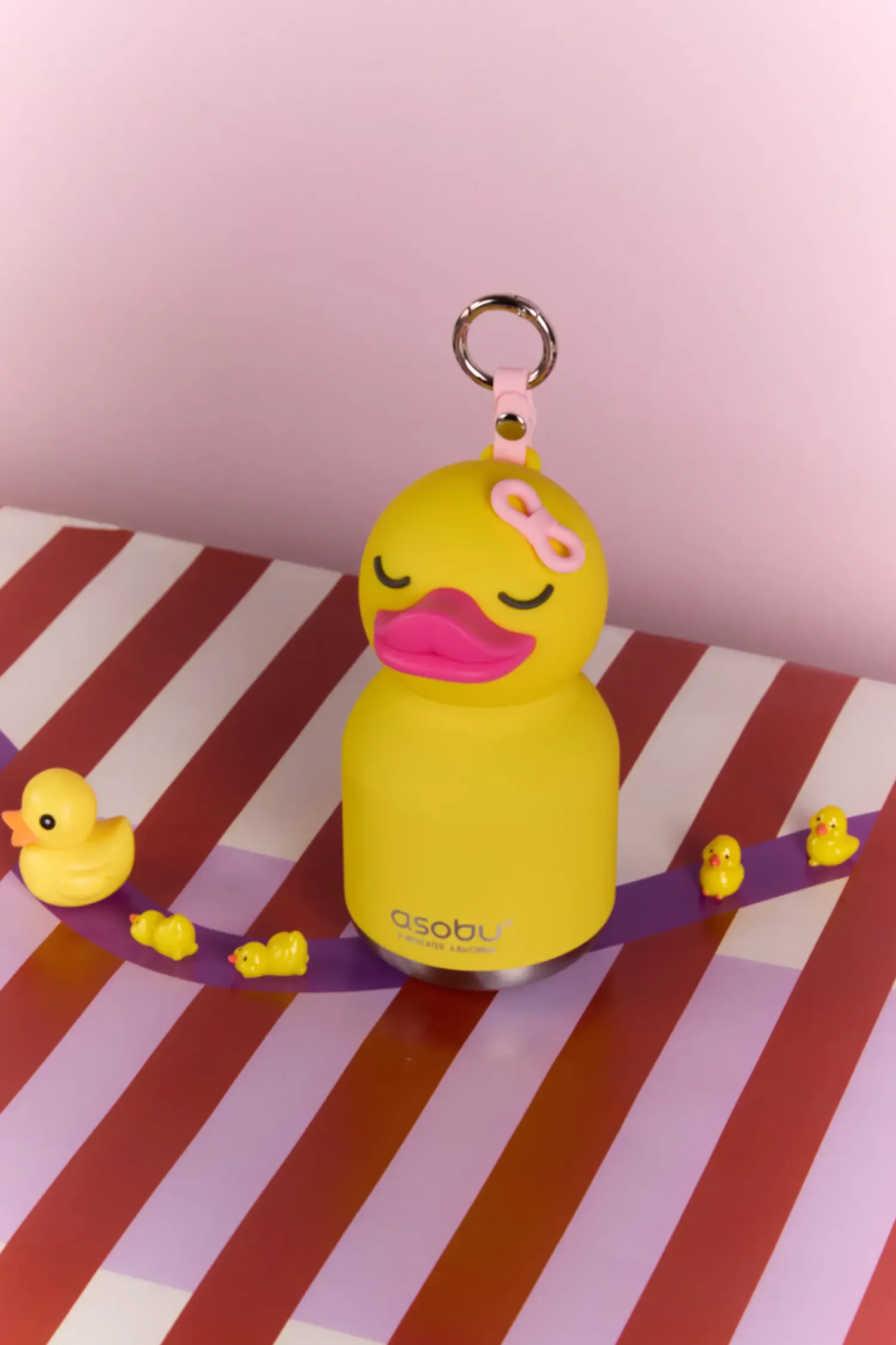 Bidony I Butelki|Bidony I Butelki | Asobu Butelka termiczna ze słomką Mini Bestie, 200 ml - Kaczuszka