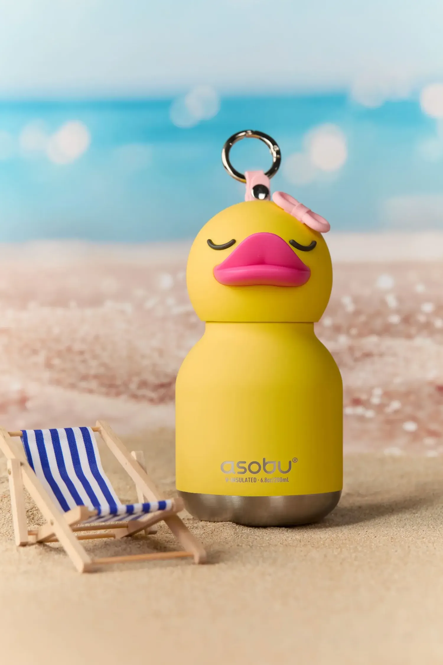 Bidony I Butelki|Bidony I Butelki | Asobu Butelka termiczna ze słomką Mini Bestie, 200 ml - Kaczuszka