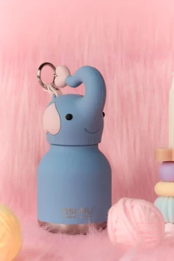 Butelka termiczna ze słomką Mini Bestie, 200 ml - Słoń