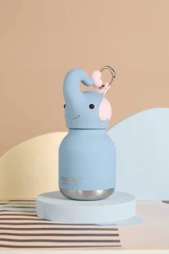 Butelka termiczna ze słomką Mini Bestie, 200 ml - Słoń