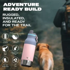 Ułatwiacze Życia|Butelki I Bidony | Asobu Butelka z miskami dla psa Buddy, 1L - pastel pink