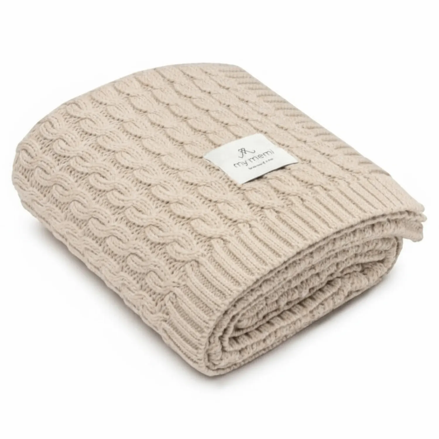 Kocyki|Kocyki | My Memi Ciepły kocyk ze 100% wełny merino warm beige - premium collection