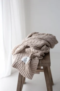Kocyki|Kocyki | My Memi Ciepły kocyk ze 100% wełny merino warm beige - premium collection