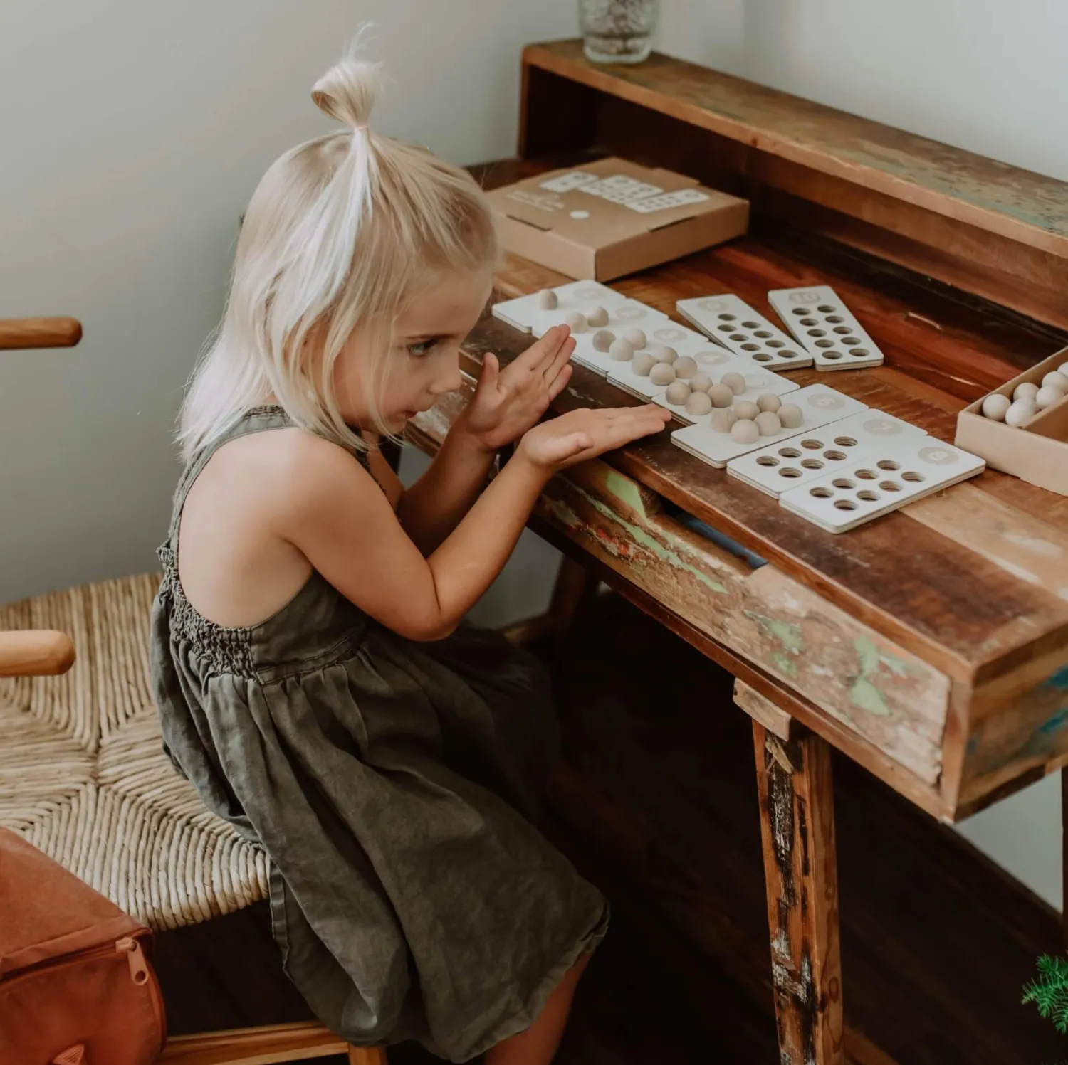 Montessori|Edukacyjne | Milin Cyfry - drewniane klocki do nauki liczenia