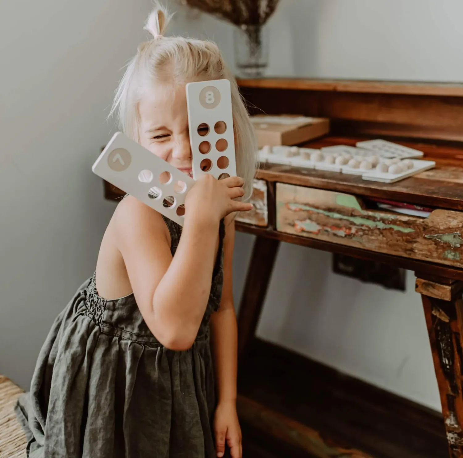 Montessori|Edukacyjne | Milin Cyfry - drewniane klocki do nauki liczenia