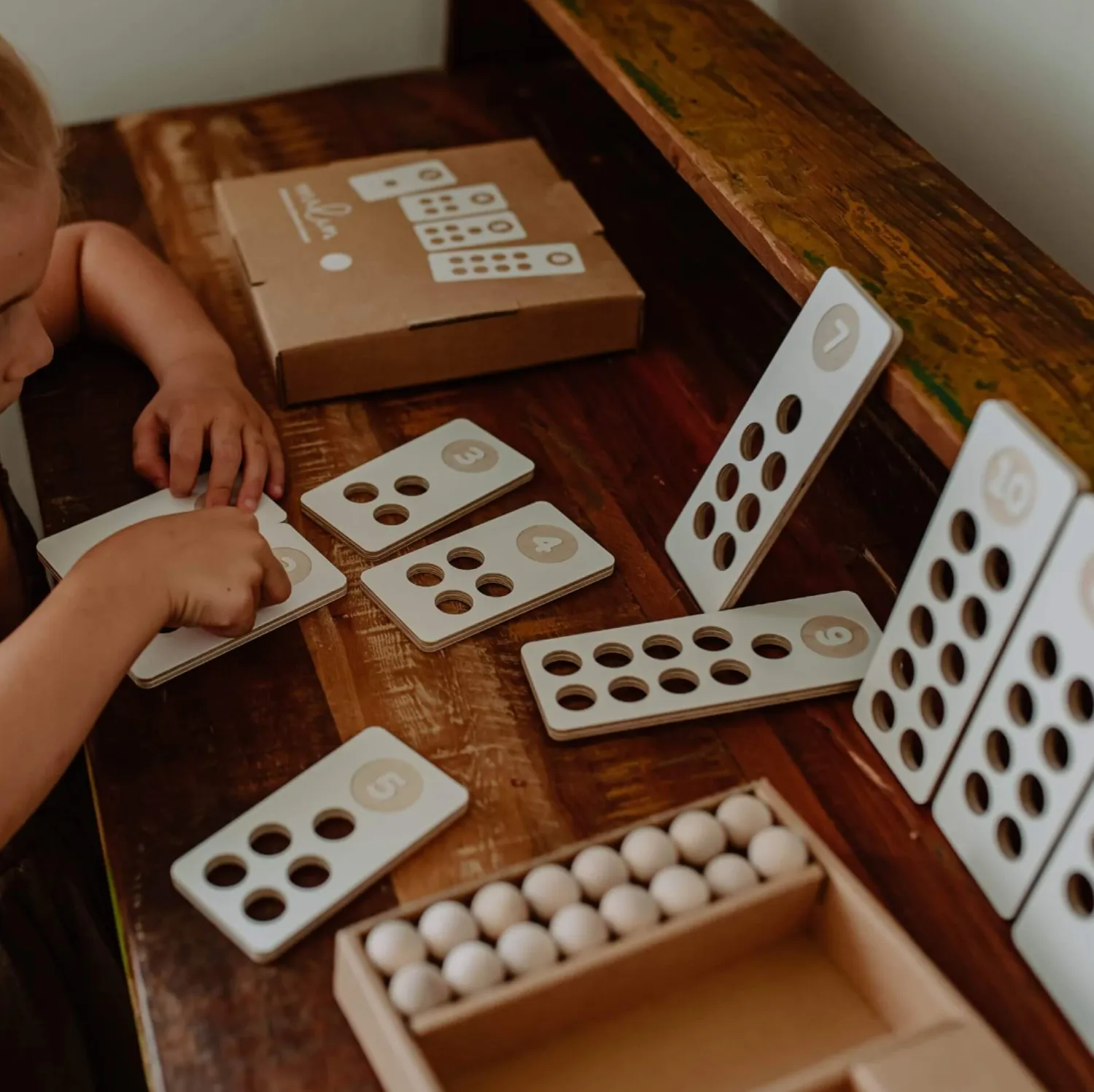 Montessori|Edukacyjne | Milin Cyfry - drewniane klocki do nauki liczenia