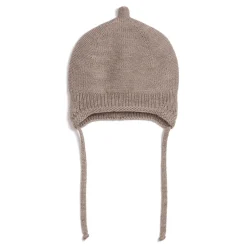 Na Główkę | Pink no More Czapka pilotka 100% merino - mokka beige