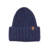 Czapki | Kopyto Czapka w prążek 100% wełny merino Rosomak - jeansowy