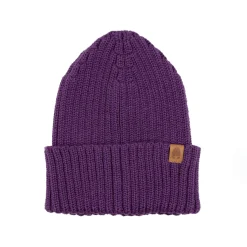 Na Główkę|Czapki | Kopyto Czapka w prążek 100% wełny merino Ryś - fioletowy