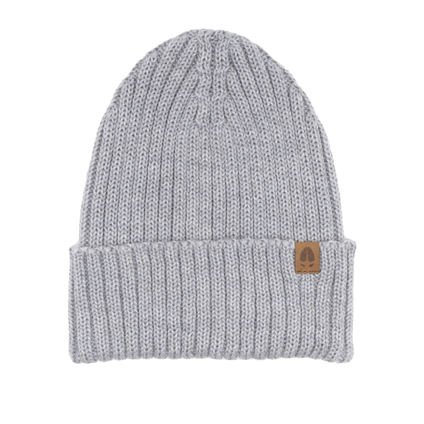 Czapka w prążek 100% wełny merino Ryś - jasny szary