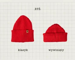 Na Główkę|Czapki | Kopyto Czapka w prążek 100% wełny merino Ryś - żółty