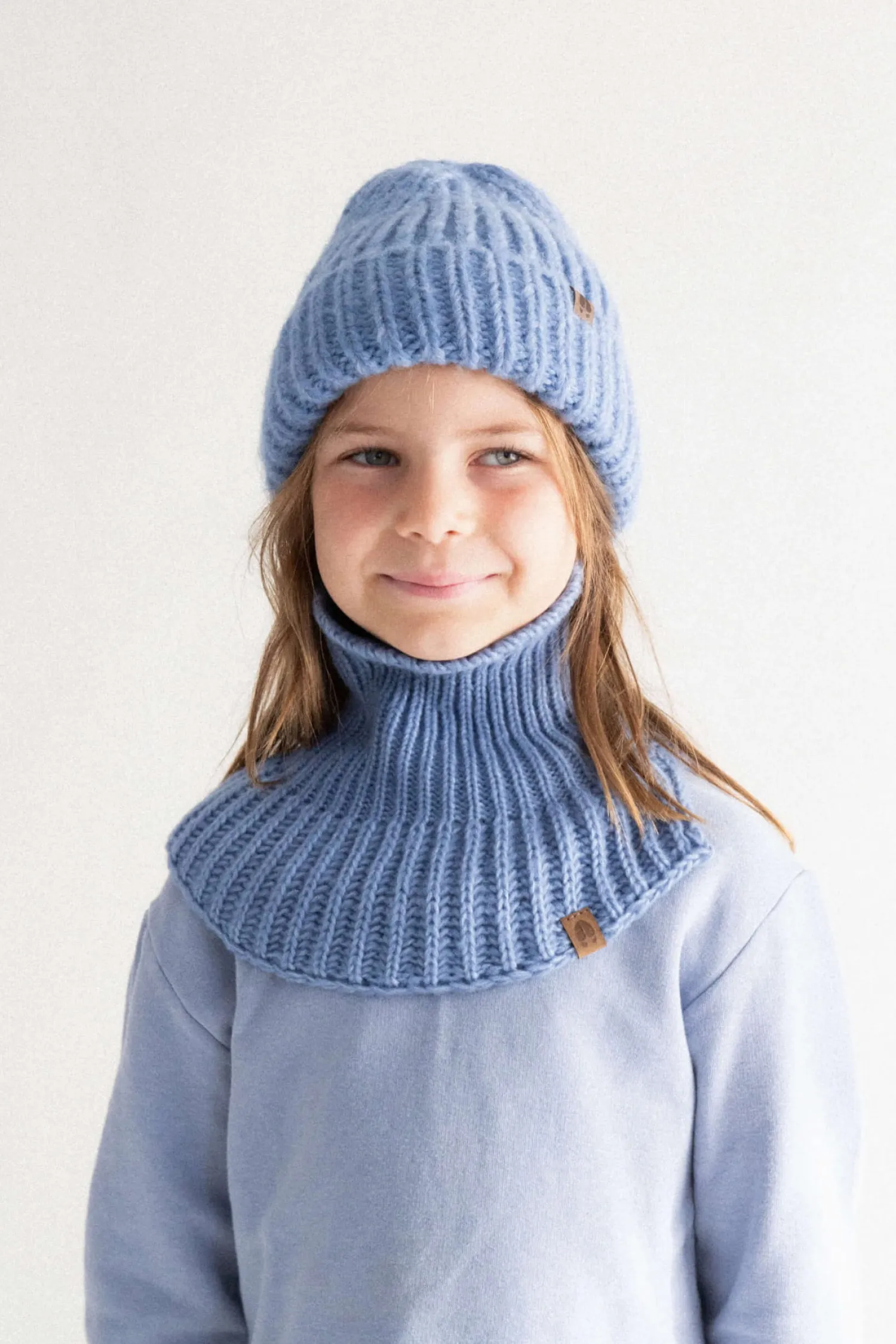 Na Główkę | Kopyto Czapka z wełny i bawełny Sówka - baby blue