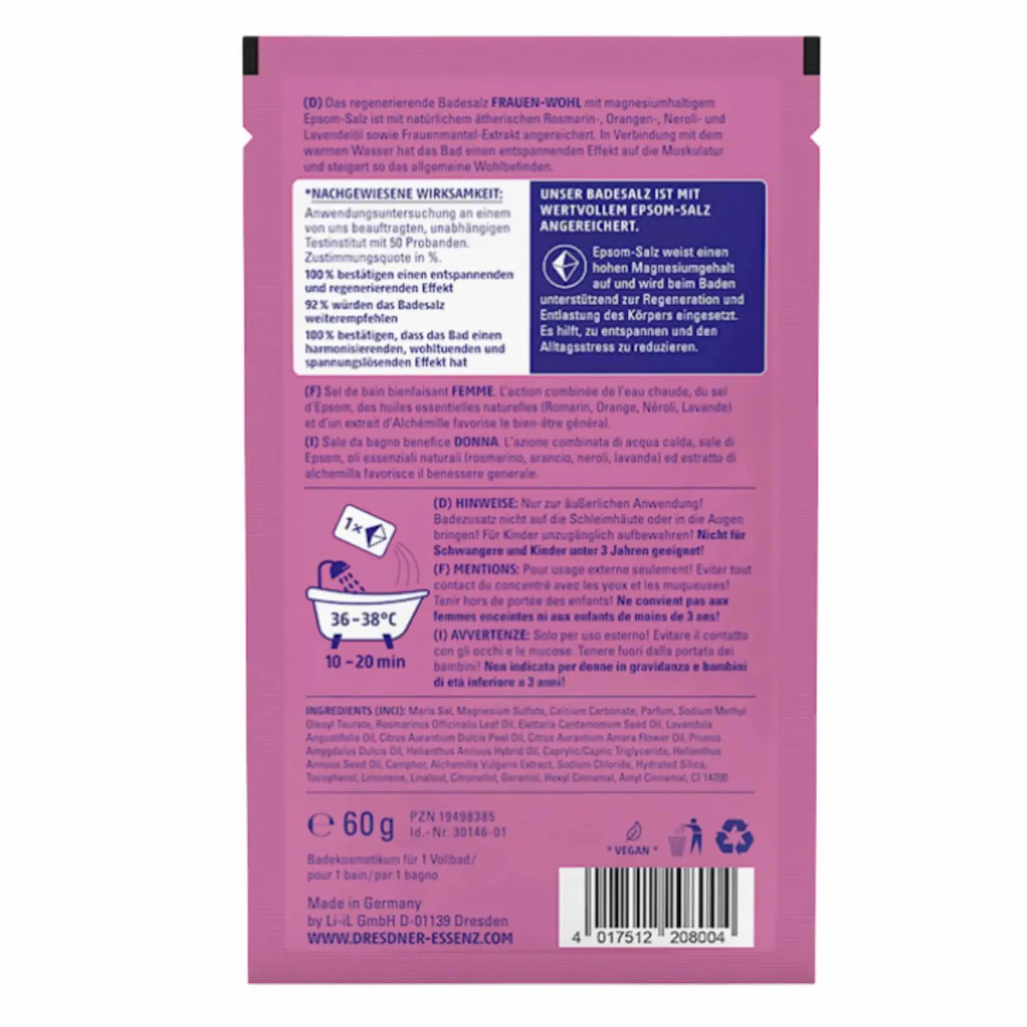 Dla dobrego samopoczucia kobiet - sól do kąpieli z solą epsom, 60 g