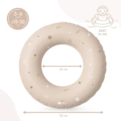 6 Lat+|Do Kąpieli | SIPO Dmuchane koło do pływania dla dzieci 3-6 lat (15-30 kg) - beżowe