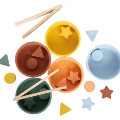 12M+|Drewniane | Small Foot Drewniana gra do sortowania i liczenia Montessori ze szczypcami