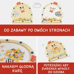 Idealne W Podróży|Edukacyjne | TOPBRIGHT Drewniana gra zręcznościowa Nakarm kurę, 3+