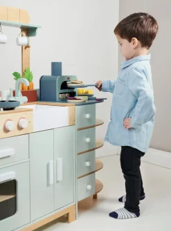 2 Lata +|Drewniane | Tender Leaf Toys Drewniana kuchnia XXL z piekarnikiem La Fiamma Grand Kitchen