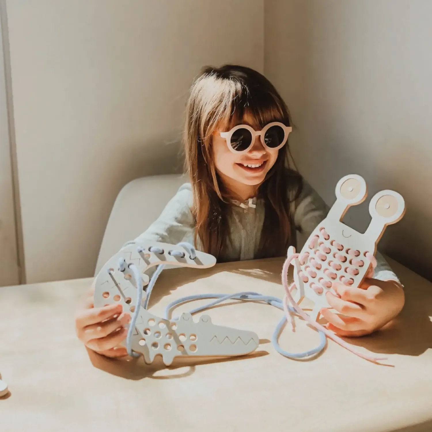 Montessori|Idealne W Podróży | Milin Drewniana przeplatanka - Krokodyl Felek